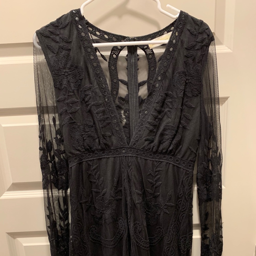 Black Lace Long Sleeve Dress